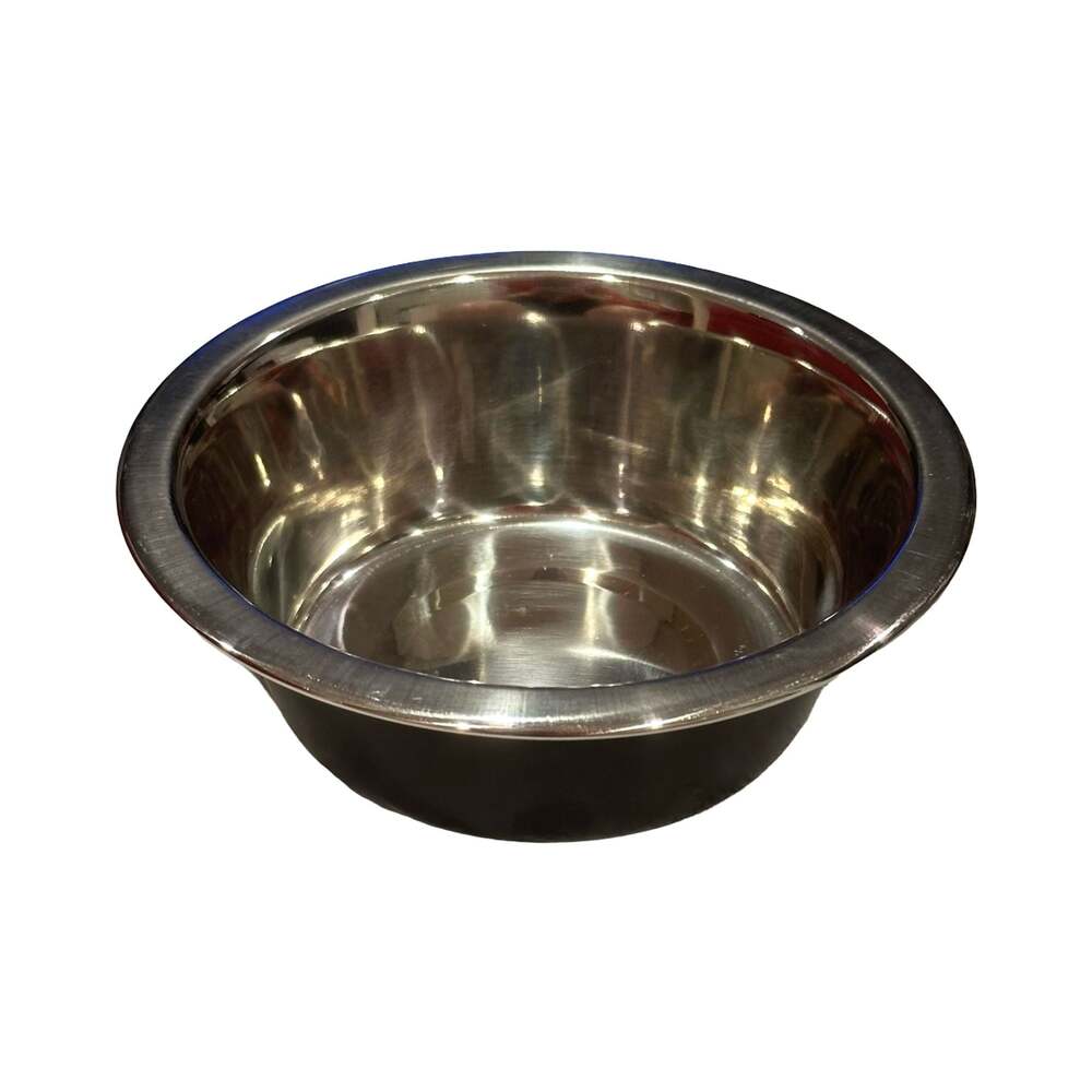 Black and Stainless Steel Non-Skid Pet Bowl Food or Water Dish